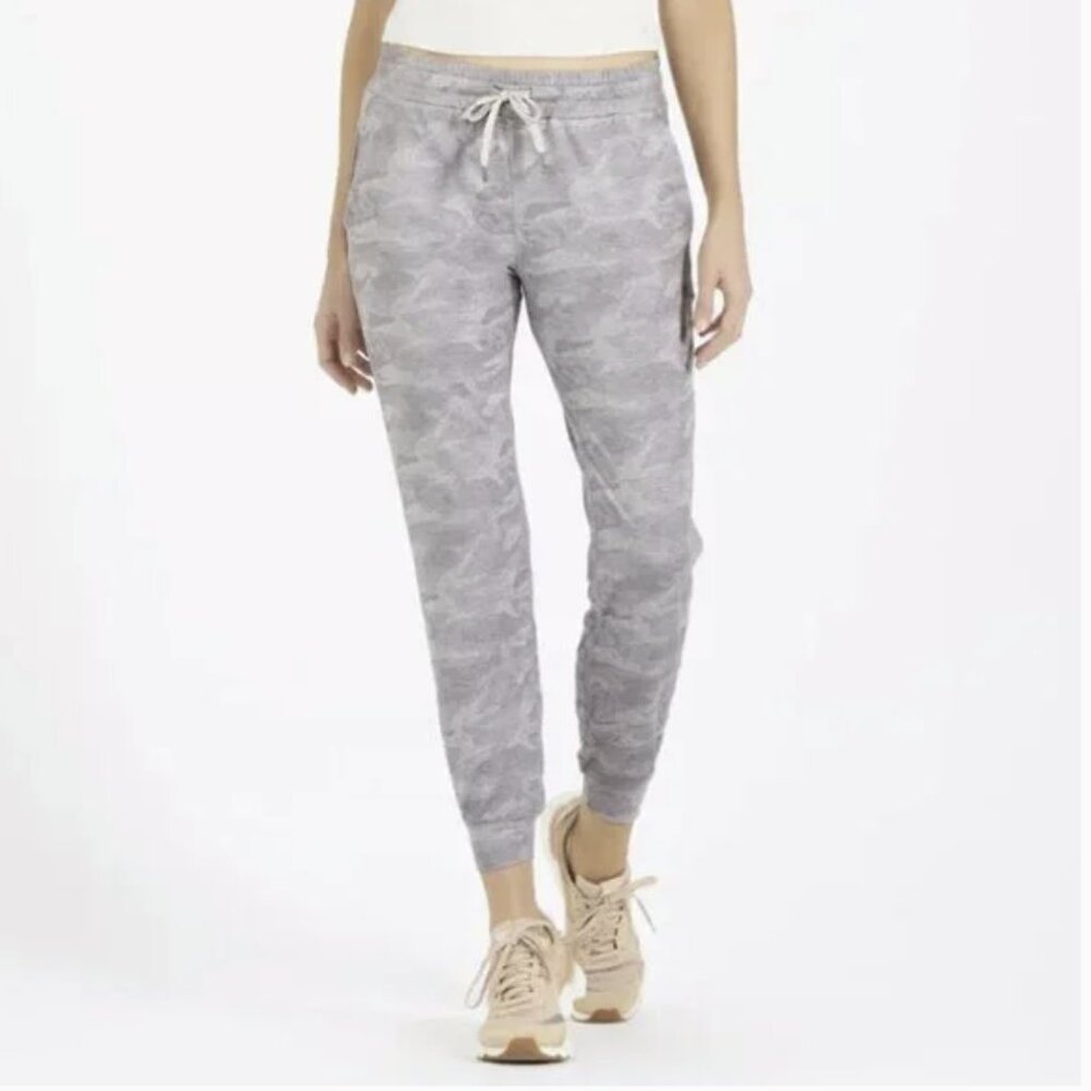 Vuori Performance Jogger Pant Pale Heather Camo Grey DreamKnit Pull-On Sz Large